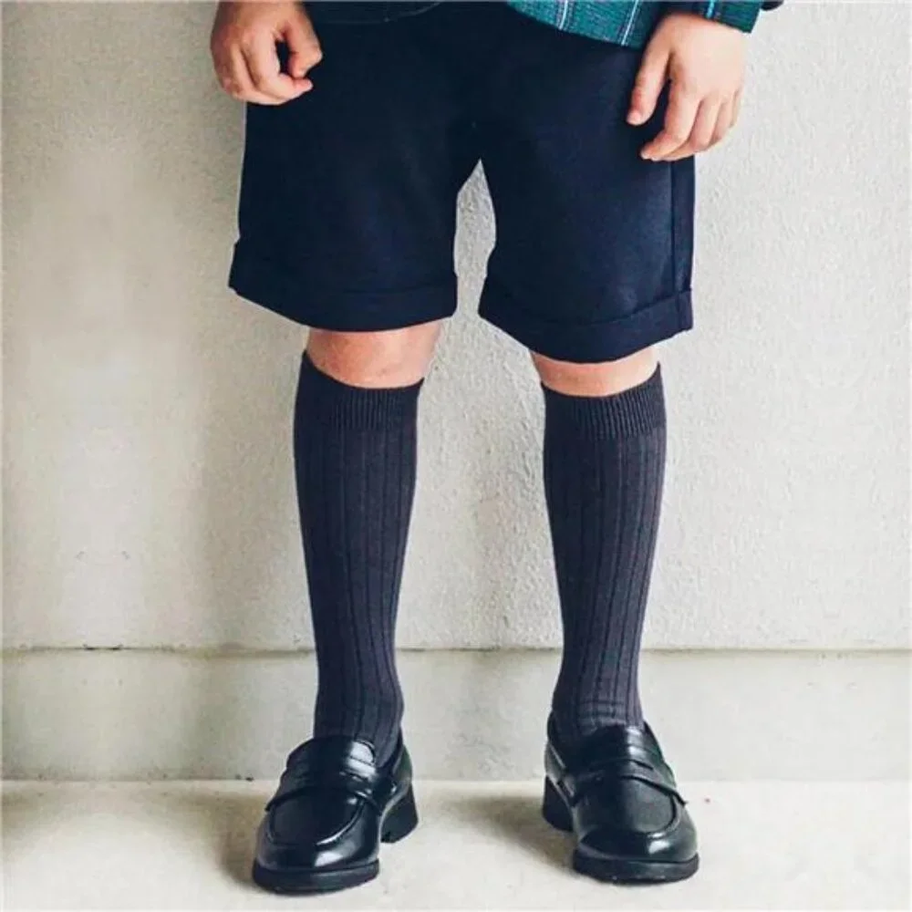 3 Packs‎ Unisex Black Soft Knee High School Uniform Socks for Boys and Girls